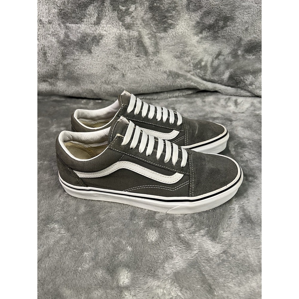 VANS Old Skool Gray/White Canvas Lace-Up Sneakers Round Toe Men's US 7.5 - Picture 3 of 9